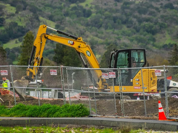 Excavator working on a construction site